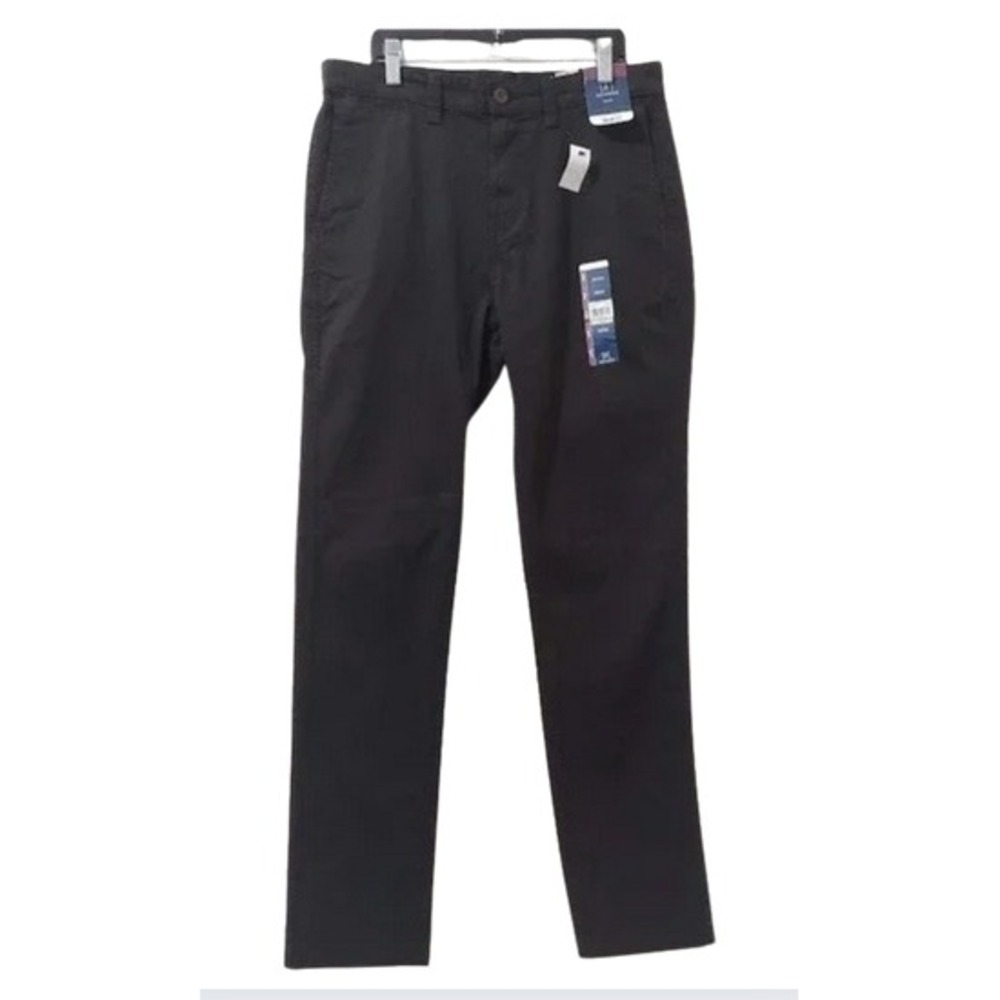 George Slim Stretch Men's Pants 30x32 Black Chinos Casual‎ Trousers NEW